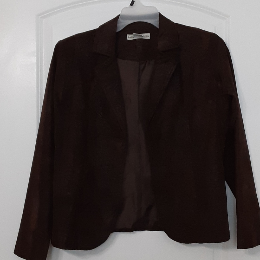 Dark brown fake suede blazer
